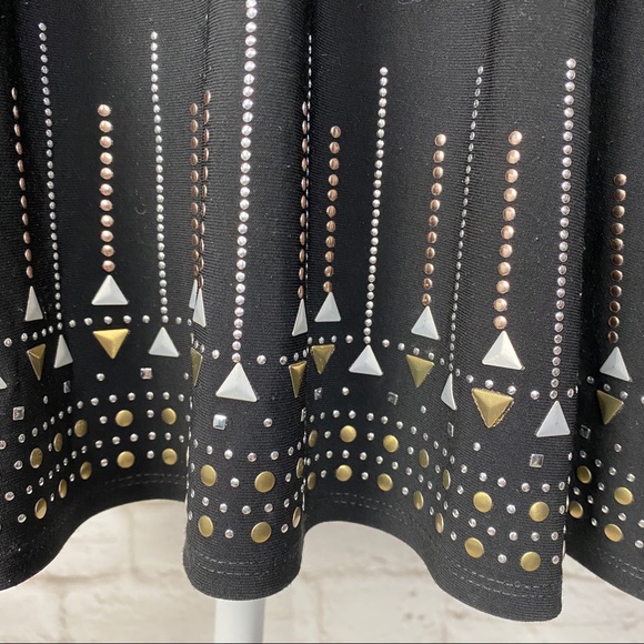 WHBM Embellished Blouson Dress Black/Gold - Picture 7 of 14